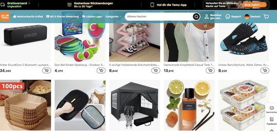 Die globale E-Commerce-Plattform Temu ist in 90 Märkten weltweit tätig...     (Screenshot/Temu)