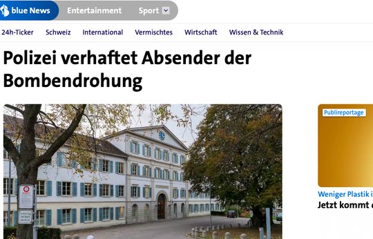 Mitgehangen, mitgefangen: blue News publizierte 2023 telquel diese Falschmeldung von Keystone-SDA... (Bild: Screenshot KR)