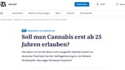 Der «Tages-Anzeiger» bringt ein neues Thema: die Altersgrenze (Bild Screenshot TA)