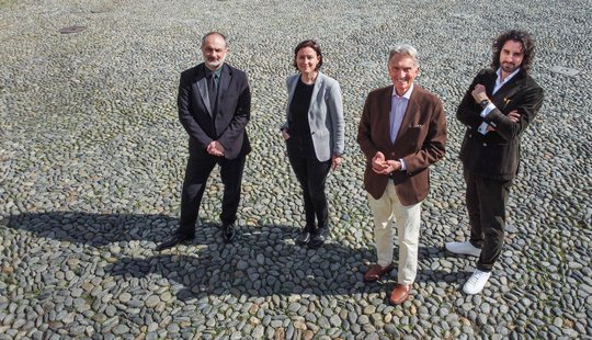 Freuen sich schon auf das Piazza-Feeling: Gion A. Nazzaro, Nadia Dresti, Marco Solari, Raphael Brunschwig…               (Bild: zVg)
