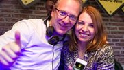 Launch von «my 105»: Giuseppe Scaglione und Paola Libera mit ehemaligen Mitarbeitern -  ausser «Jontsch» Schächter, der zur Zeit d'Abig-Show auf Radio 24 moderiert (vorne Mitte).
