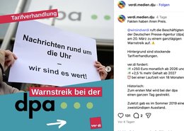 Mehr Lohn für dpa-Angestellte... (Verdi/zVg)