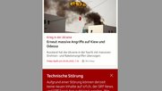 Auf der SRF News und Sport App konnten während Stunden keine neuen Inhalte geladen werden... (Bild: Screenshot Klein Report)