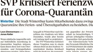 Über die stäkste und lauteste Partei berichten die Medien am häufigsten, zum Beispiel im «Landboten»...    (Bild Screenshot «Landbote»)