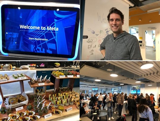 Nach dem Einchecken ins Metaverse warteten der  Chef-Engineer Paul Furgale, ein gutes Essen auf veganer Basis sowie ein geselliges Zusammensein mit weltlichen Artgenossinnen und aktuellen Kunden von Facebook...         (Bilder: © Klein Report)