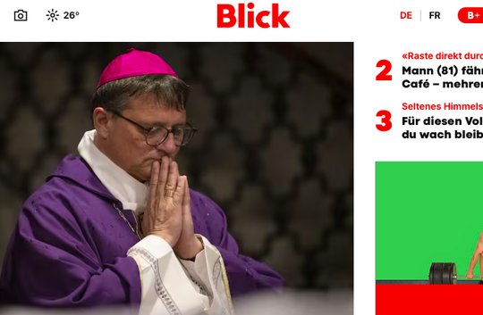 Bischof Felix Gmür soll den Historikerinnen der Uni Zürich Informationen über mögliche Missbrauchsfälle vorenthalten haben... (Bild: Screenshot blick.ch)