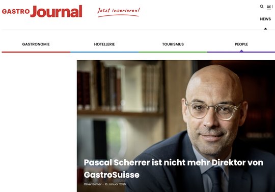 War vorher Geschäftsleiter TV Regional bei CH Media: Pascal Scherrer...   (Bild: © «GastroJournal»)