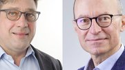 Gilbert Bühler (l.), seit 17 Jahren CEO der Freiburger Nachrichten AG, wird ersetzt durch Christoph Nussbaumer. (Bild © FN)