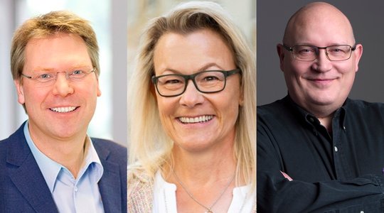 Eckhard Baschek, Claudia Jenni und Roger Huber (v.l.) verstärken das Leitungsgremium des Kommunikationsverbandes...    (Bild zVg.)