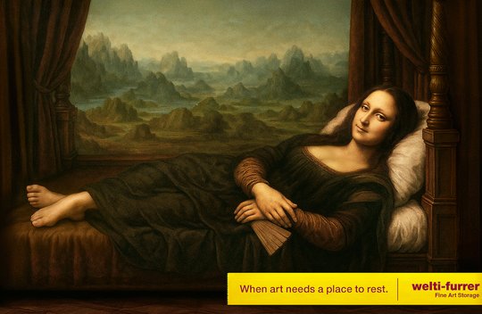 Die ikonische Mona Lisa fühlt sich sichtlich wohl im Kunst-Lagerraum von Welti-Furrer... (Bild: zVg)