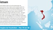 In der Rangliste der Pressefreiheit belegt Vietnam Platz 178 von 180...     (Bild: Screenshot reporter-ohne-grenzen.de)