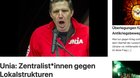 Auf barrikade.info ist zu lesen, was die «Republik» unter Verschluss hielt: Teil der der Storyserie über die Gewerkschaft Unia. (Screenshot barrikade.info)