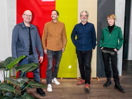 Das GL-Team von TBS Marken Partner: Agentur-Chef Beat Aeschlimann, Marco Donada, Martin Frank und Flavia Amgwerd (v.l.n.r.).