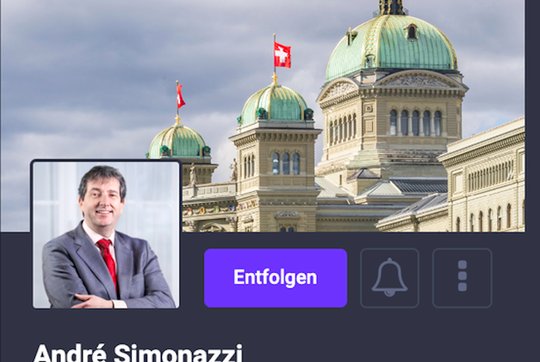 Der Account von Bundesratssprecher André Simonazzi auf der neuen Mastodon-Instanz soical.admin.ch. (Screenshot KR)
