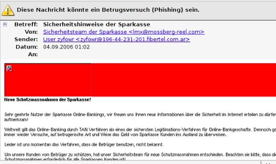 Je mehr persönliche Daten im Web kursieren, desto authentischer kommen die Phishing-Mails daher... (Bild: Screenshot)