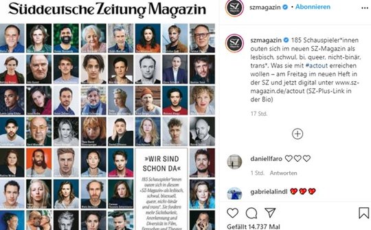 Das gemeinsame Outing findet in den Sozialen Medien grosse Resonanz...