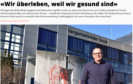 «Einfach den Topf ausdehnen, noch grösser machen, damit auch die ‚Kleinen‘ etwas bekommen – das kann nicht die Lösung sein», sagt VR-Präsident Bruno Good. (Bild Screenshot «Sarganserländer»)