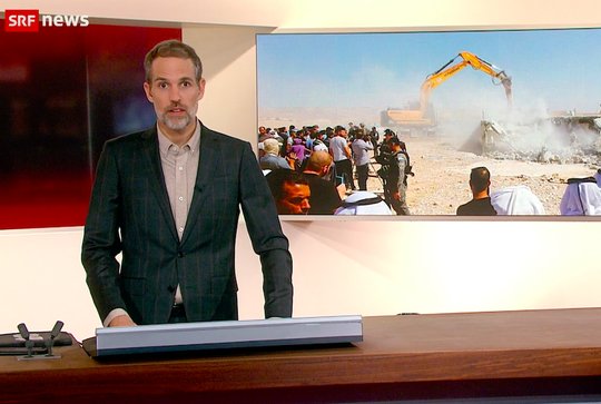 Der Beschwerdeführer kritisierte nicht nur einen «10vor10»-Beitrag, sondern holte aus zu einem Rundumschlag gegen die Nahost-Berichterstattung von SRF – ohne Belege. (Bild Screenshot SRF)