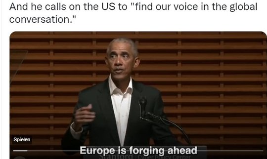 Für Barack Obama hat das neue Gesetz der EU in einem Kommentar auf Twitter auch Potenzial für die USA...         (Screenshot Twitter)