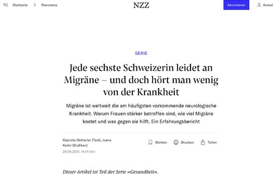 Der online nach wie vor verfügbare NZZ-Artikel hinterlasse einen «werblich wirkenden Gesamteindruck», findet das Gericht... (Bild: Screenshot)