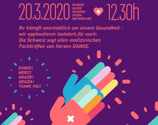 «Gemeinsame Power» für die Applaus-Aktion, um dem Pflegepersonal zu danken...