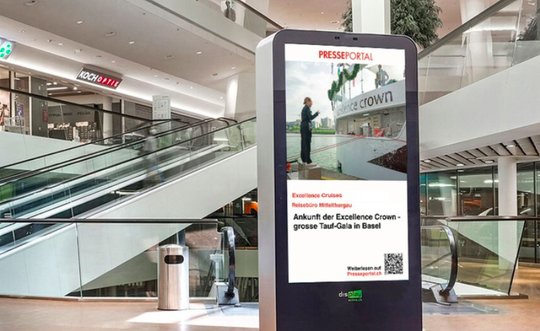 Der PR-Content erscheint als «Presseportal News» unter anderem in Einkaufszentren... (Bild: zVg)