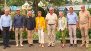 Bundeskanzler Viktor Rossi (l.) sowie die Bundesräte Beat Jans, Ignazio Cassis, Karin Keller Sutter, Guy Parmelin, Elisabeth Baume-Schneider, Albert Rösti und Martin Pfister... (Bild: © Klein Report)