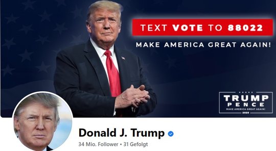 Ein alter Screenshot aus besseren Zeiten für Donald Trump...               (Bild: Facebook)