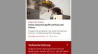 Auf der SRF News und Sport App konnten während Stunden keine neuen Inhalte geladen werden... (Bild: Screenshot Klein Report)
