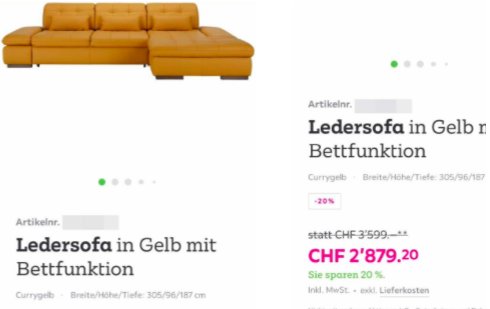 Bei Rabattberechnung auf einen fiktiven «Mondpreis» gestützt, um einen höheren Warenwert zu suggerieren... (Bild: © SLK)
