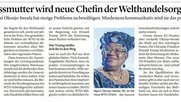 Angesichts der Ausbildung und Karriere der neuen WTO-Chefin Ngozi Okonjo-Iweala sei die Charakterisierung als «Grossmutter» im Titel herabsetzend, findet der Presserat... 