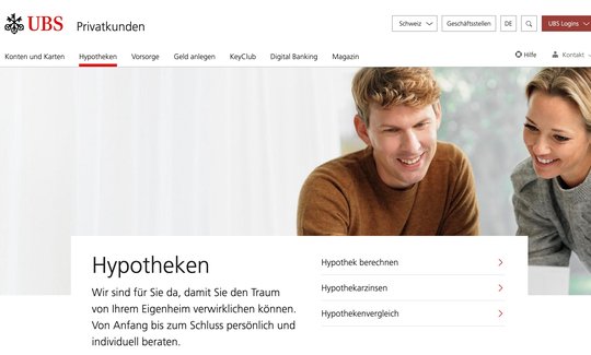  Ab dem 1. November sind erste Angebote auf Homegate und FinanceScout24 verfügbar, anschliessend sollen sie auf die Immobilienplattform ImmoScout24 ausgeweitet werden...  (Screenshot © UBS)