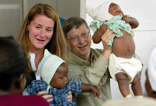Melinda und Bill Gates organisierten 2003 in Mosambik eine Malaria-Impfstoff-Studie…