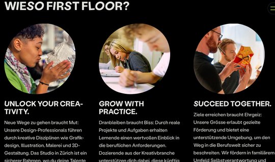 Viel Schwarz und tanzende Buchstaben sorgen für frischen Look... (Bild: Screenshot)