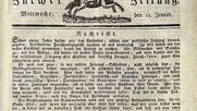 Erstausgabe der «Neuen Zürcher Zeitung»