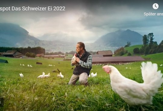 Eifach natürlech, eifach vo hie, eifach guet...         (Screenshot TV-Spot Gallosuisse)