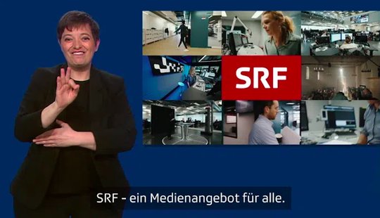 Die SRG-Sender sollen vorwärtsmachen mit Untertitelung und Gebärdensprache, findet die Fernmeldekommission... (Bild: © SRF)
