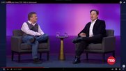 Elon Musk (r.) begründete sein Interesse an Twitter bei der TED-Konferenz in Vancouver…      (Screenshot Youtube-Kanal)