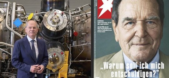 Olaf Scholz vor der Turbine, Gerhard Schröder als Turbo-Diplomat im «Stern»...  
