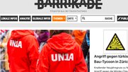 Die linke Website barrikade.info hat einen vierjährigen Entwurf, der bei der «Republik» 2019 in der Schublade landete, eins zu eins publiziert. (Bild Screenshot barrikade.info) 