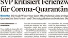 Über die stäkste und lauteste Partei berichten die Medien am häufigsten, zum Beispiel im «Landboten»...    (Bild Screenshot «Landbote»)