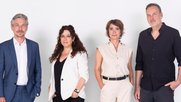 Die vier Neuen an der Redaktions-Spitze: Pierre-Olivier Volet, Cynthia Gani, Nathalie Ducommun und Michel Jeanneret... (v.l., Bild: © RTS / Anne-Laure Leuchat)