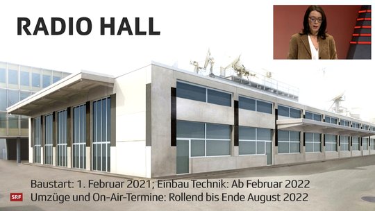 Neben dem Umzugstermin der Radioleute kündiget Nathalie Wappler auch den Baustart der Radio Hall an... (Bild: Screenshot SRF)
