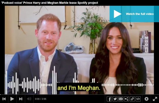 Harry und Meghan haben für die Produktion das Studio Archewell Audio gegründet... (Screenshot KR aus Spotify-Trailer)