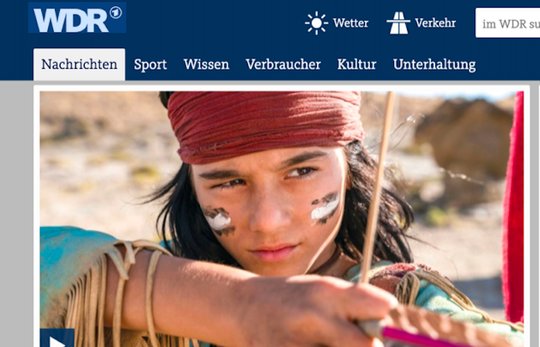 Die Medien berichten breit über die Rücknahme von «Winnetou». Ohne diesen hätte der Klein Report gar nicht realisiert, dass es einen neuen Film zum Klassiker gibt. (Bildschirmfoto WDR)