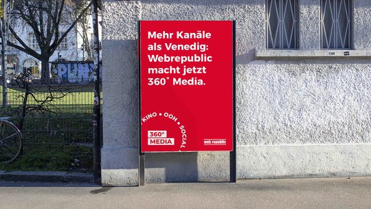 Webrepublic will zu einer Full-Service-Agentur werden, die neben den digitalen Kanälen auch TV, Out-of-Home, Print, Radio und Kino bedient...