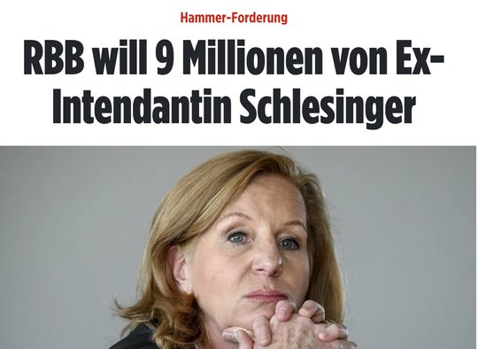 Intendantin Schlesinger musste im August 2022 den Hut nehmen...       (Screenshot «Bild»)