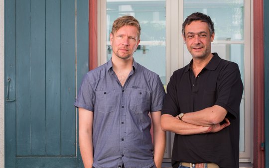 Luzerner Duo für Konzept, Text und Story: Matthias Troller und Martin Rutishauser (v.l.) bilden zusammen die Agentur Trollhauser. (Bild zVg)