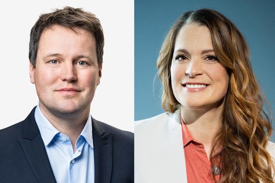 Mit Michèle Schönbächler ist die Co-Leitung mit Samuel Schmid wieder komplett...         (Bild: SRF)