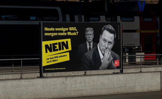 «Mehr Desinformation, mehr Fake News, mehr Musk und mehr Trump», so die Agentur Feinheit auf dem für die SP Schweiz entwickelten Visual... (Bild: zVg)